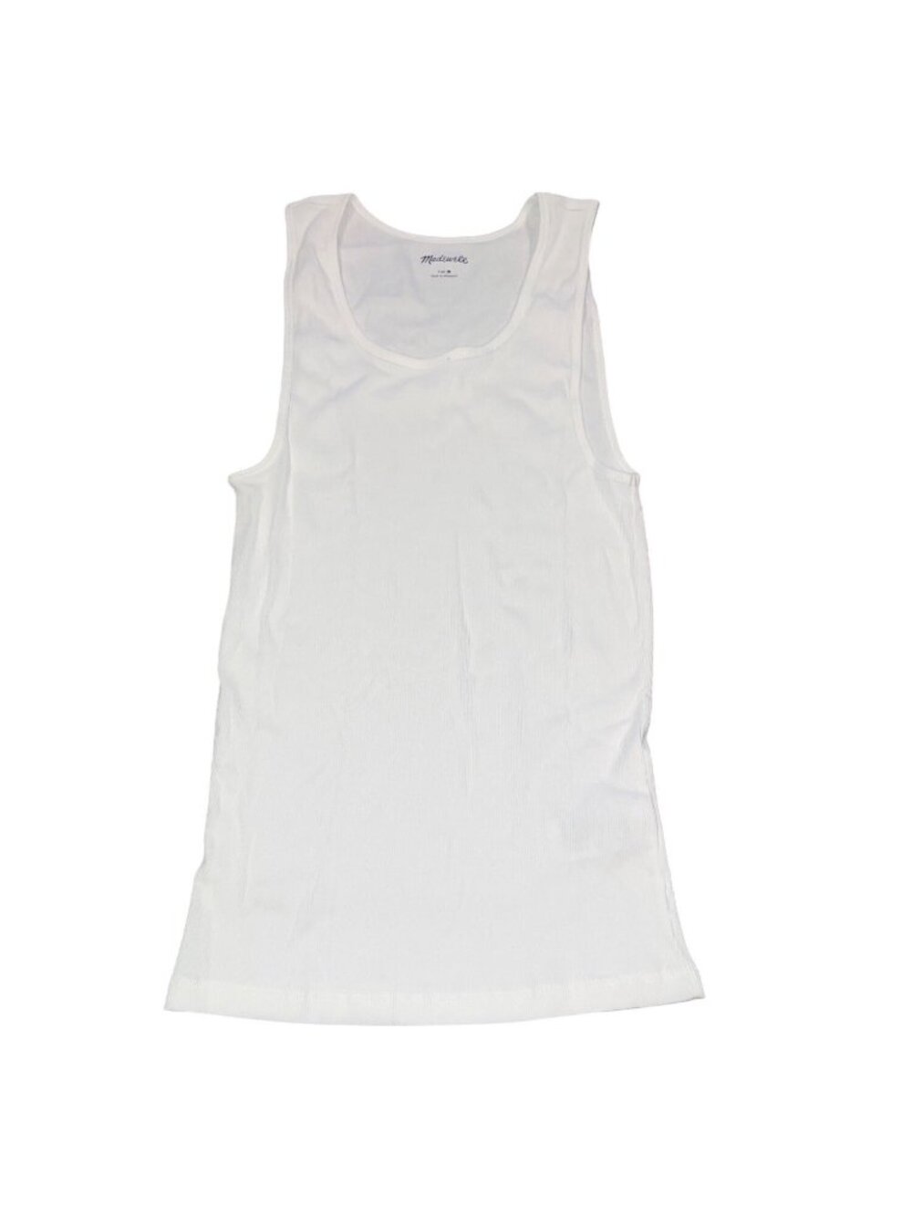 NWT Madewell Ribbed Tank Top Mens Medium White Undershirt Casual Loungewear - Picture 2 of 10